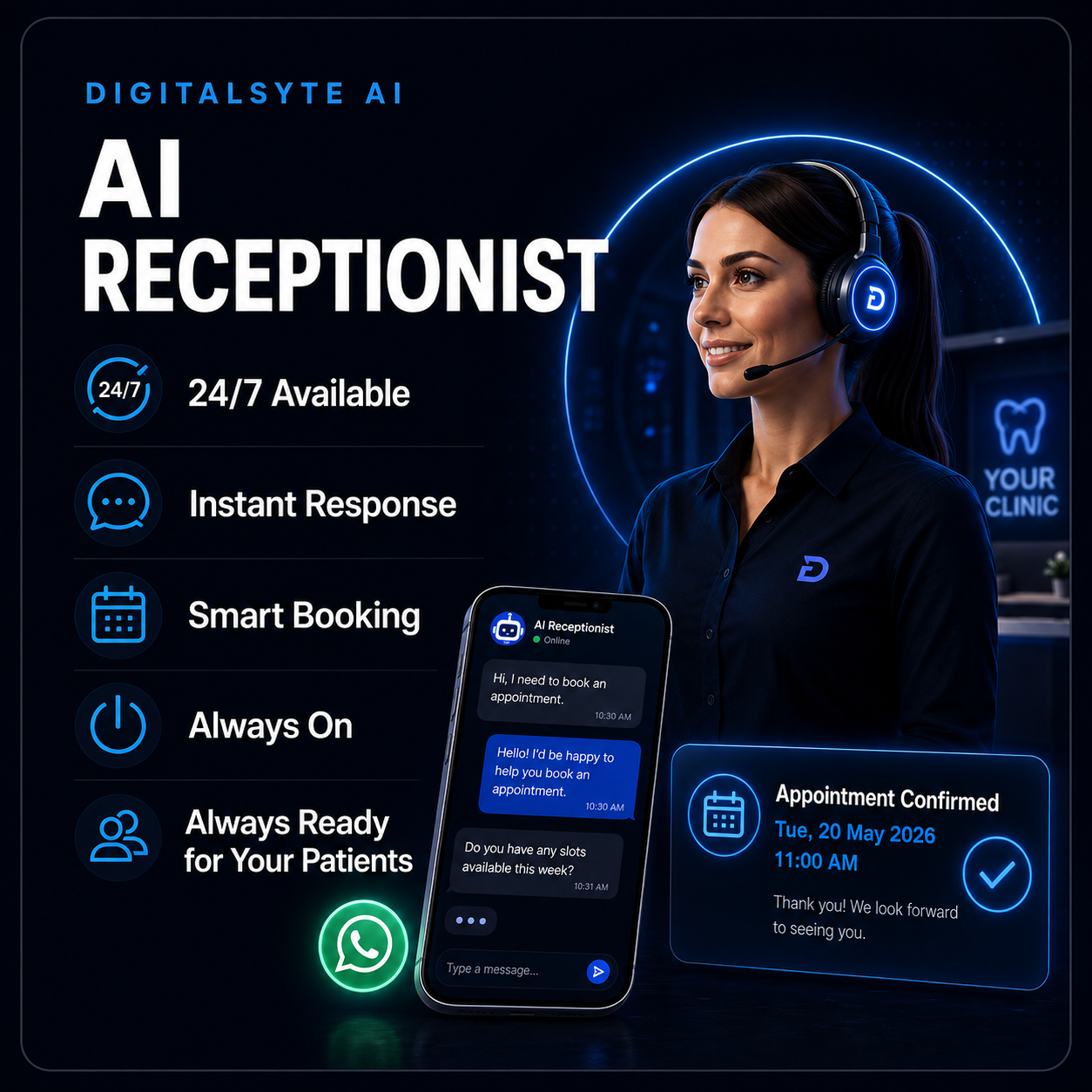 DigitalSyte AI Receptionist for Dental and Aesthetic Clinics